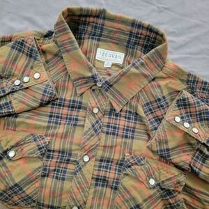 Tecovas Pearl Snap Shirt Men's XL Multicolor Plaid Long Sleeve Western Cowboy
